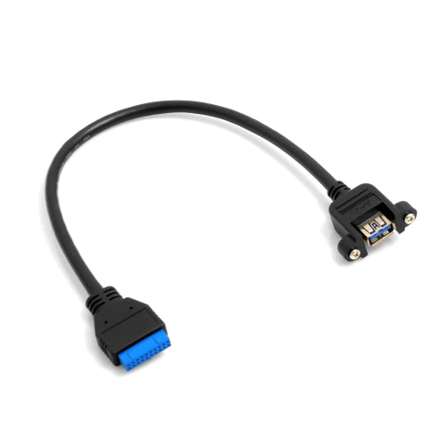 Cable conector de placa base System-S USB tipo A 3.0 a 20 pines con montaje en panel de 30 cm