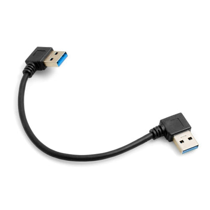 SYSTEM-S USB Kabel USB Typ A 3.0 auf USB Typ A 3.0 rechts gewinkelt 18 cm