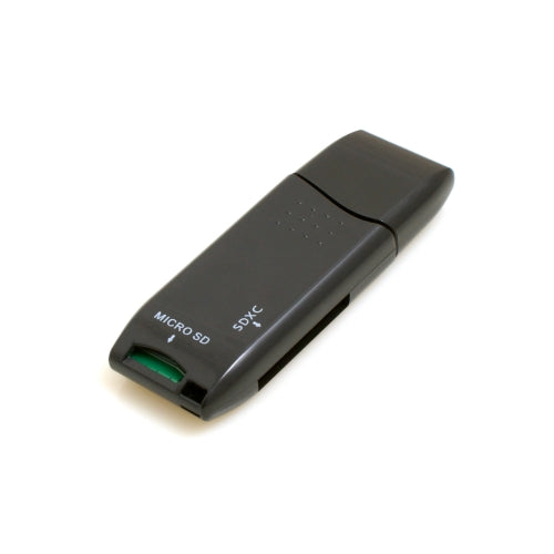 Adaptador lector de tarjetas SYSTEM-S 2 en 1 USB Tipo A 3.0 a Micro SD SDXC SDHC en color negro