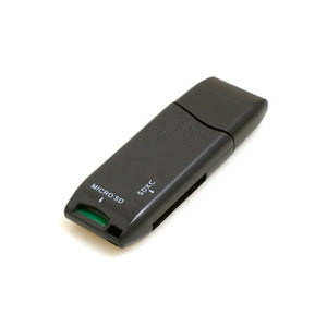 SYSTEM-S 2 in 1 USB Typ A 3.0 zu Micro SD SDXC SDHC Kartenleser Adapter in Schwarz