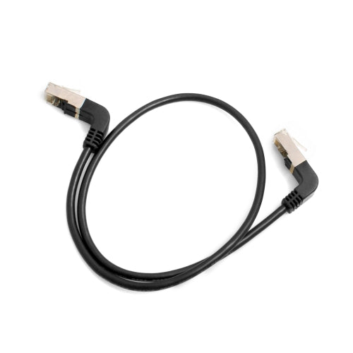 SYSTEM-S Ethernet network cable RJ45 to RJ45 up angle 8P8C FTP STP UTP Cat 5e 50cm
