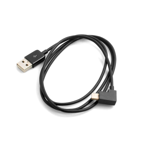 SYSTEM-S USB 3.1 Tipo C enchufe acodado 90° a cable USB A 2.0 100cm en negro