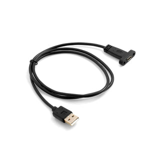 System-S USB Type A (Male) to USB Type C 3.1 (Female) Panel Mount Male Cable 90 cm