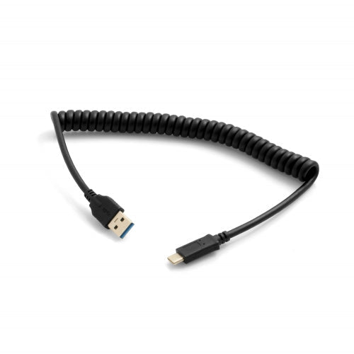 SYSTEM-S USB Kabel Typ A 3.0 (Male) auf USB Typ C 3.1 (male) Spiralkabel 40-60 cm