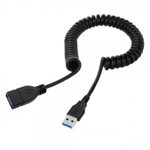 Cable USB SYSTEM-S tipo A 3.0 (macho) a USB tipo A 3.0 (hembra) cable espiral 40-60 cm