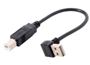 Cable USB Tipo A acodado hacia abajo a USB Tipo B de 20 cm