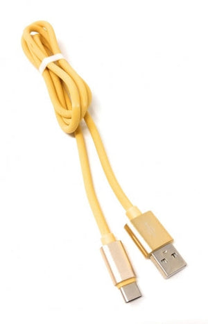 SYSTEM-S Cable USB 3.1 Typ C a 2.0 A 90 cm Carga rápida de alta velocidad 6.5A (Max) color dorado