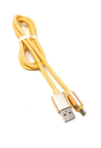 System-S USB Kabel Typ Micro zu Typ A 90 cm Goldfarben High-Speed Quick Charge 6.5A (Max)