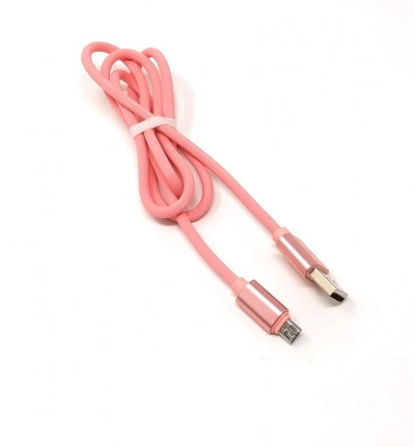 System-S USB Kabel Typ Micro zu Typ A 90 cm rosa High-Speed Quick Charge 6.5A (Max)