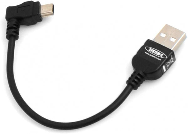 Cable mini USB SYSTEM-S con conector en ángulo recto de 90° de 10 cm