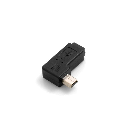 Adaptador USB de conector mini USB (hembra) a mini USB (macho) de 90° en ángulo izquierdo y derecho de SYSTEM-S