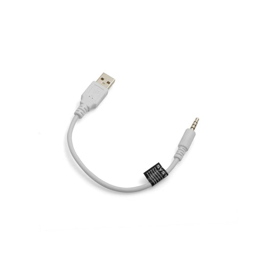 SYSTEM-S USB Type A (Male) to 3.5mm jack plug AUX audio cable in white 20 cm