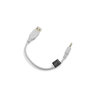 SYSTEM-S USB Typ A (Male) zu 3,5mm Klinkenstecker AUX Audio Kabel in Weiß 20 cm