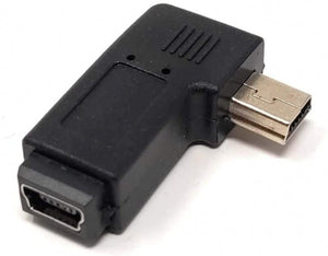 Adaptateur USB SYSTEM-S Mini USB (femelle) vers Mini USB (mâle) à angle droit à 90°