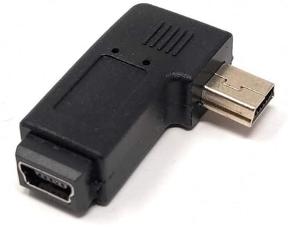 Adaptador USB de conector en ángulo recto de 90° Mini USB (hembra) a Mini USB (macho) SYSTEM-S