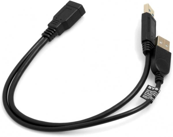 SYSTEM-S USB 3.1 Kabel 25 cm Typ C Stecker zu 2.0 Mini B Buchse Left Right Angled Winkel Adapter in Schwarz