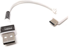 System-S USB 3.1 Type C 90° angled plug to USB 2.0 A cable 10 cm