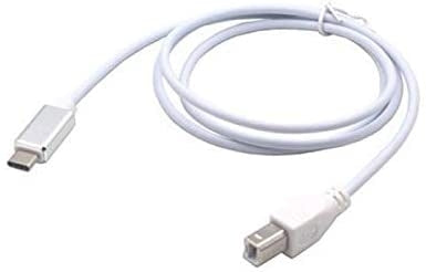 System-S USB 3.1 Type C Cable to USB Type B Angled Plug 100 cm in White