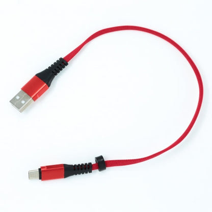 System-S USB Type C 3.1 cable to USB Type A 2.0 flat cable in red 30 cm