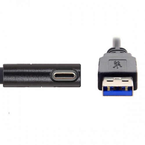 System-S USB 3.0 A (Male) zu USB Typ C 3.1 (Male) Kabel 90 Grad Gewinkelt 500cm Datenkabel Ladekabel