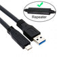SYSTEM-S 10M USB Typ C 3.1 Kabel auf USB Typ A 3.0 Daten GL3523 Repeater für Tablet & HDD