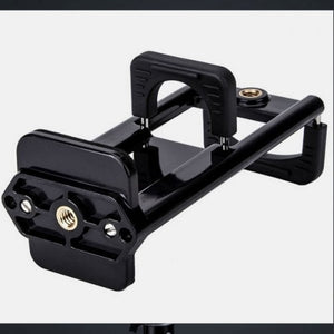 System-S Universal 2-in-1 tripod adapter attachment with threaded holder clamp adapter for tablet PC and smartphone