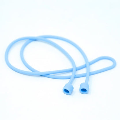 System-S 10x Silikon Halteband Holder für AirPods Kopfhörer in Hellblau