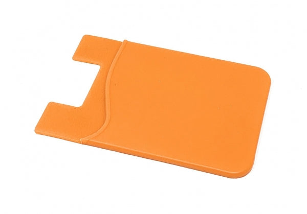System-S 1x Smartphone Kartenhalter Silkonhülle Kartenetui in Orange