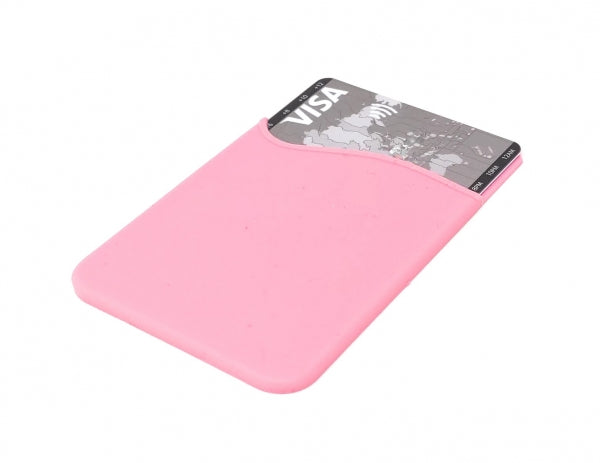 System-S 1x smartphone card holder silicone case card case in pink