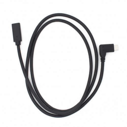 SYSTEM-S USB 3.1 cable 100 cm type C male to female angle adapter in black