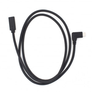 SYSTEM-S USB 3.1 Kabel 100 cm Typ C Stecker zu Buchse Winkel Adapter in Schwarz