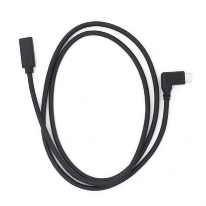 Cable USB 3.1 SYSTEM-S 100 cm Adaptador angular tipo C macho a hembra en color negro