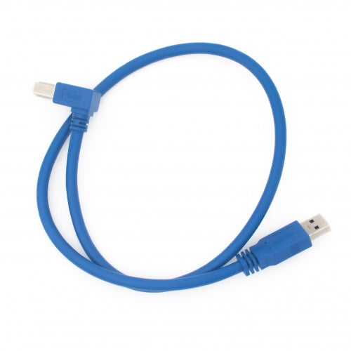 SYSTEM-S USB A 3.0 male to USB Type B 3.0 male 90° right angled cable 50 cm