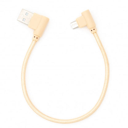 SYSTEM-S Micro USB Kabel 90° grad rechts gewinkelt Winkelstecker zu USB 2.0 Typ A 90° Grad rechts gewinkelt Datenkabel Ladekabel 20 cm in Goldfarben