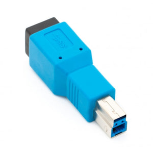 Adaptateur SYSTEM-S USB 3.0 type B mâle vers câble femelle type B en bleu