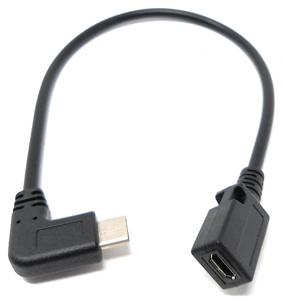 SYSTEM-S USB 3.1 Kabel 20 cm Typ C Stecker zu 2.0 Micro B Buchse Adapter in Schwarz