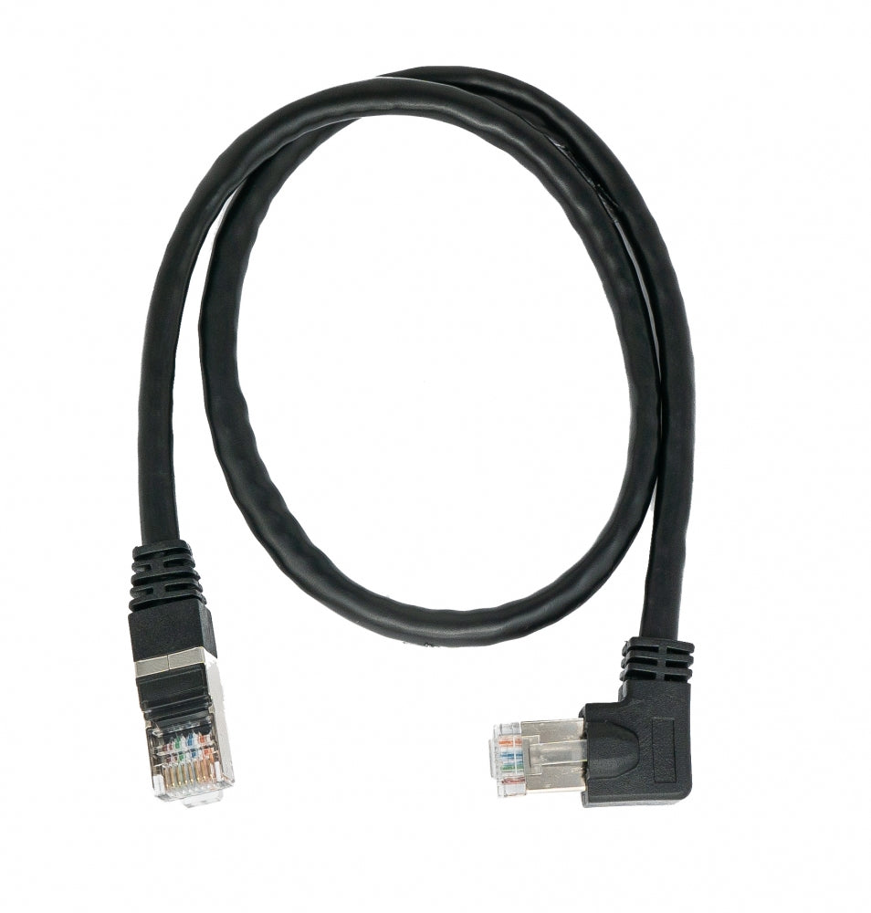 SYSTEM-S LAN cable 0.5 m RJ45 plug Ethernet cable network cable angle in black