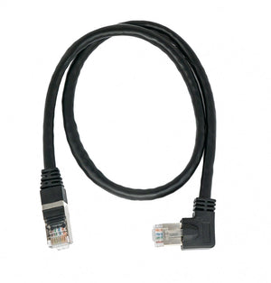 Câble LAN SYSTEM-S 0,5 m prise RJ45 câble Ethernet câble réseau angle en noir