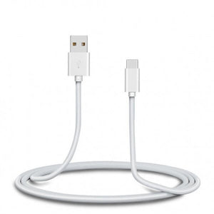 SYSTEM-S USB 3.1 cable 3 m type C plug to 2.0 type A plug adapter in white