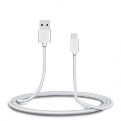 Cable USB 3.1 SYSTEM-S Adaptador 2 m Tipo C macho a 2.0 Tipo A macho en color blanco