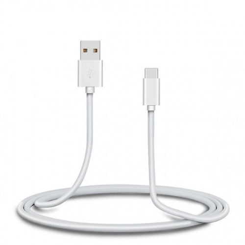 SYSTEM-S USB 3.1 cable 30 cm type C plug to 2.0 type A plug adapter in white