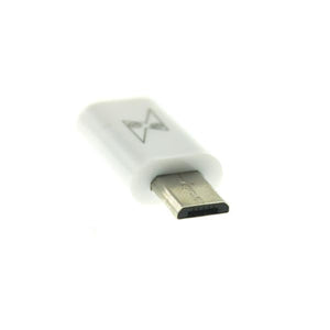 Adaptateur SYSTEM-S USB 3.1 type C femelle vers câble 2.0 Micro B mâle en blanc