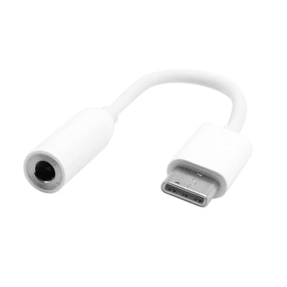 SYSTEM-S audio cable 3.5 mm jack to USB 3.1 type C plug adapter in white