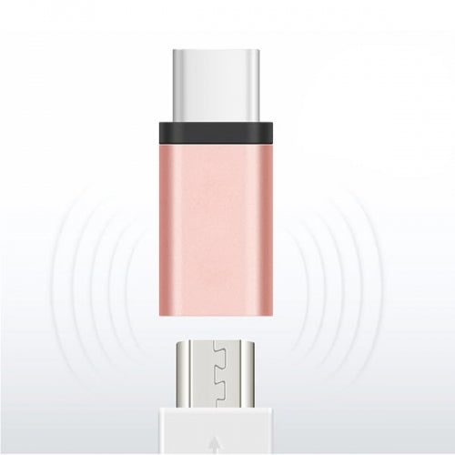 SYSTEM-S USB 3.1 adapter type C male to 2.0 micro B female cable in pink