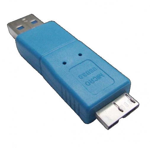 Adaptateur SYSTEM-S USB 3.0 type A mâle vers câble micro B mâle en bleu