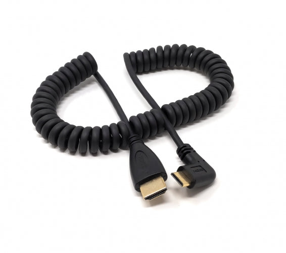 HDMI Kabel 1,8 m Stecker zu Mini Stecker Spirale Winkel Adapter in Schwarz