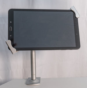 Support de table SYSTEM-S avec fixation par verrou en métal gris pour tablette de 9" à 13"