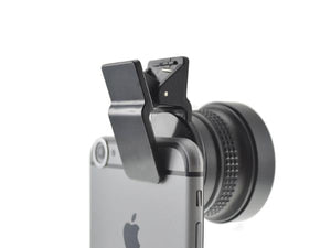Objectif Fisheye et macro 37 mm avec clip et étui de protection pour smartphone