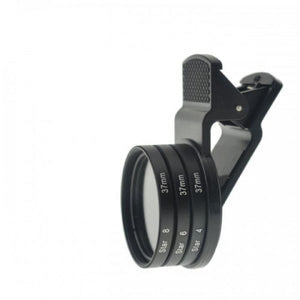 SYSTEM-S star filter set of 3 37 mm with clip lens filter in black for smartphone