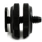 SYSTEM-S Blitzschuh Adapter mit 1/4" Gewinde aus Metall in Schwarz für Kamera